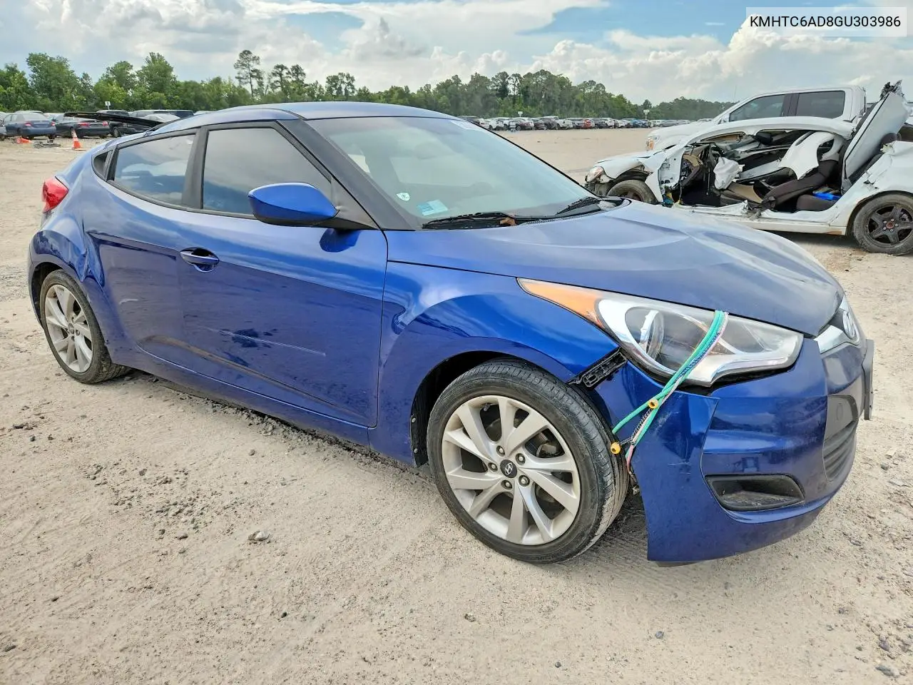 2016 Hyundai Veloster Base VIN: KMHTC6AD8GU303986 Lot: 58961306