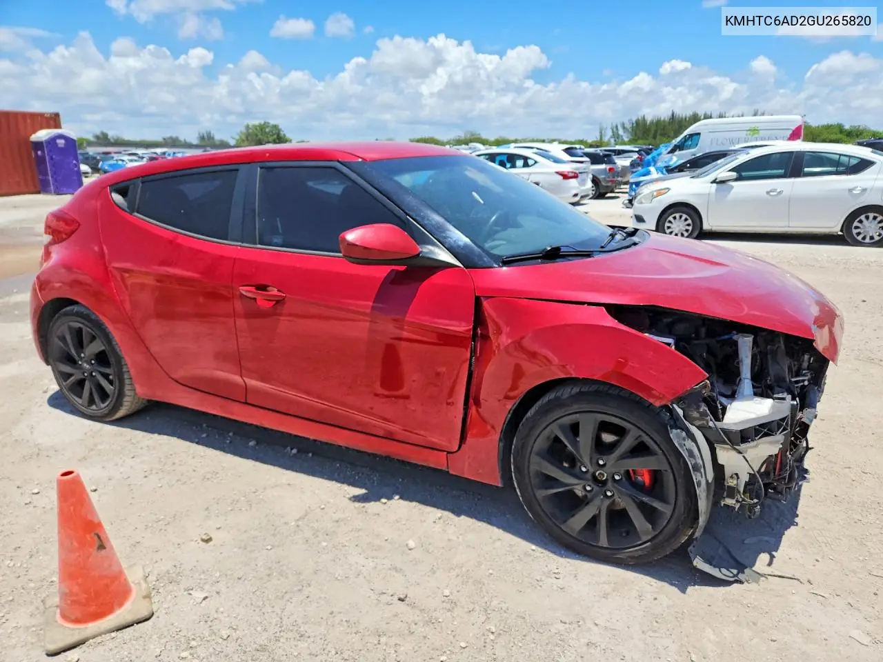 2016 Hyundai Veloster Base VIN: KMHTC6AD2GU265820 Lot: 59109296