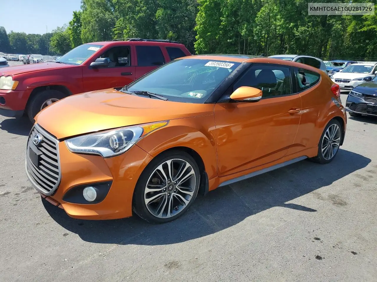 2016 Hyundai Veloster Turbo VIN: KMHTC6AE1GU281726 Lot: 59390356
