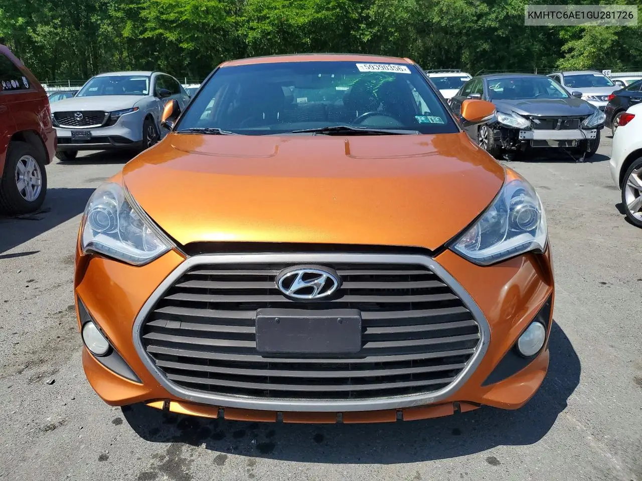 2016 Hyundai Veloster Turbo VIN: KMHTC6AE1GU281726 Lot: 59390356