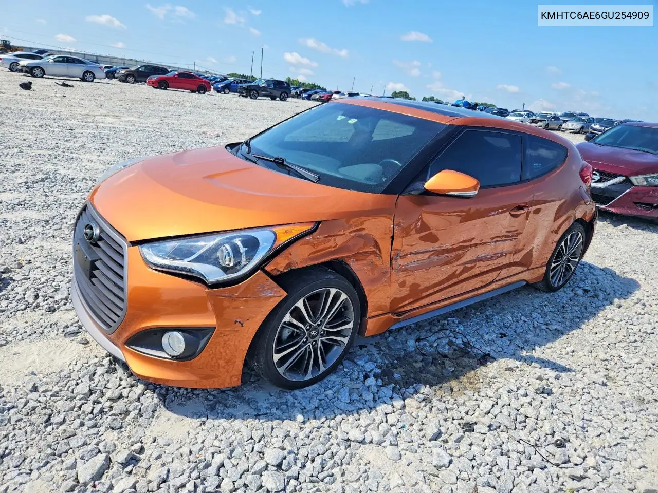 2016 Hyundai Veloster Turbo VIN: KMHTC6AE6GU254909 Lot: 59593566