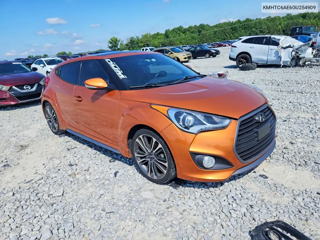 2016 Hyundai Veloster Turbo VIN: KMHTC6AE6GU254909 Lot: 59593566