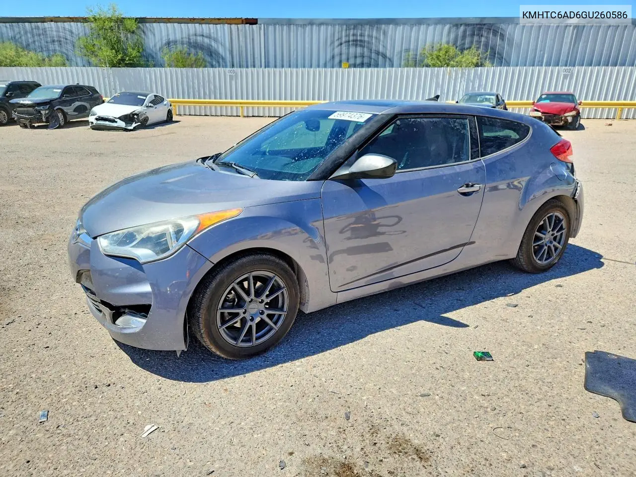 2016 Hyundai Veloster Base VIN: KMHTC6AD6GU260586 Lot: 59974376