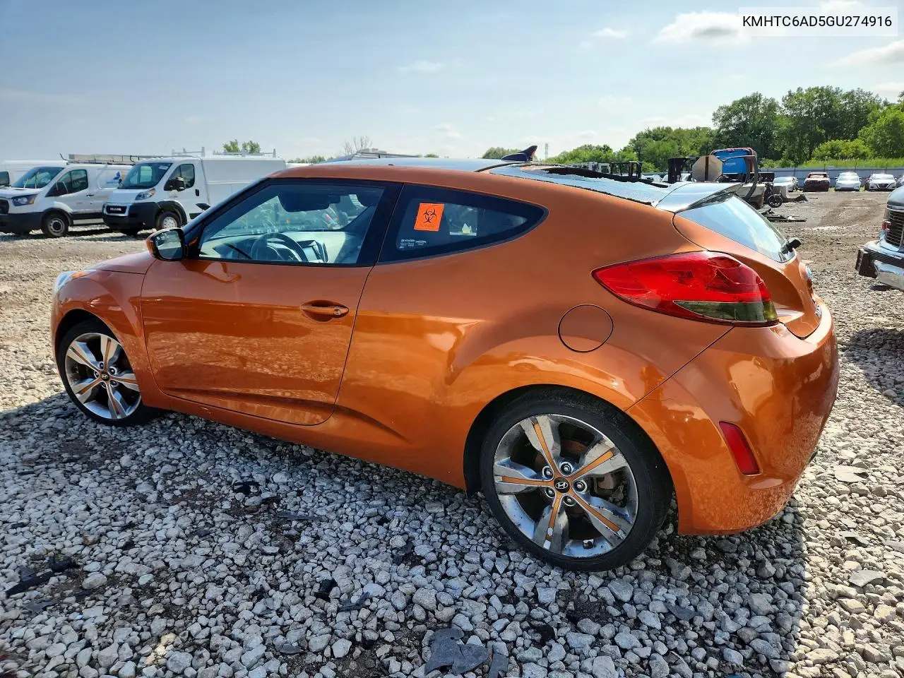 2016 Hyundai Veloster Base VIN: KMHTC6AD5GU274916 Lot: 60149486