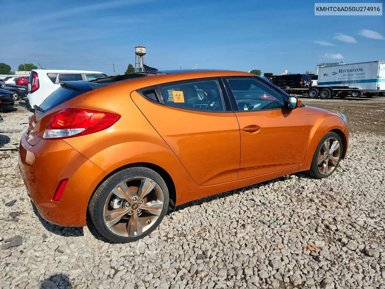2016 Hyundai Veloster Base VIN: KMHTC6AD5GU274916 Lot: 60149486