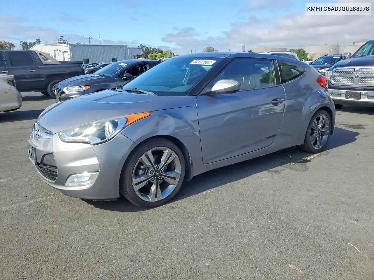 2016 Hyundai Veloster Base VIN: KMHTC6AD9GU288978 Lot: 60193806