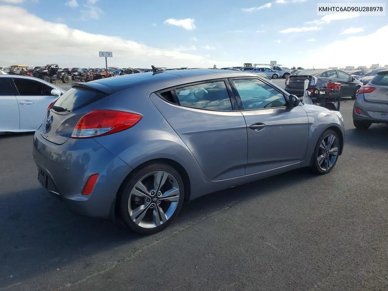 2016 Hyundai Veloster Base VIN: KMHTC6AD9GU288978 Lot: 60193806