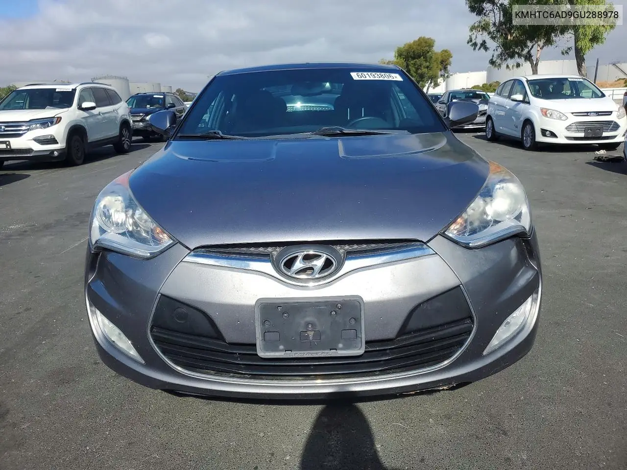 2016 Hyundai Veloster Base VIN: KMHTC6AD9GU288978 Lot: 60193806