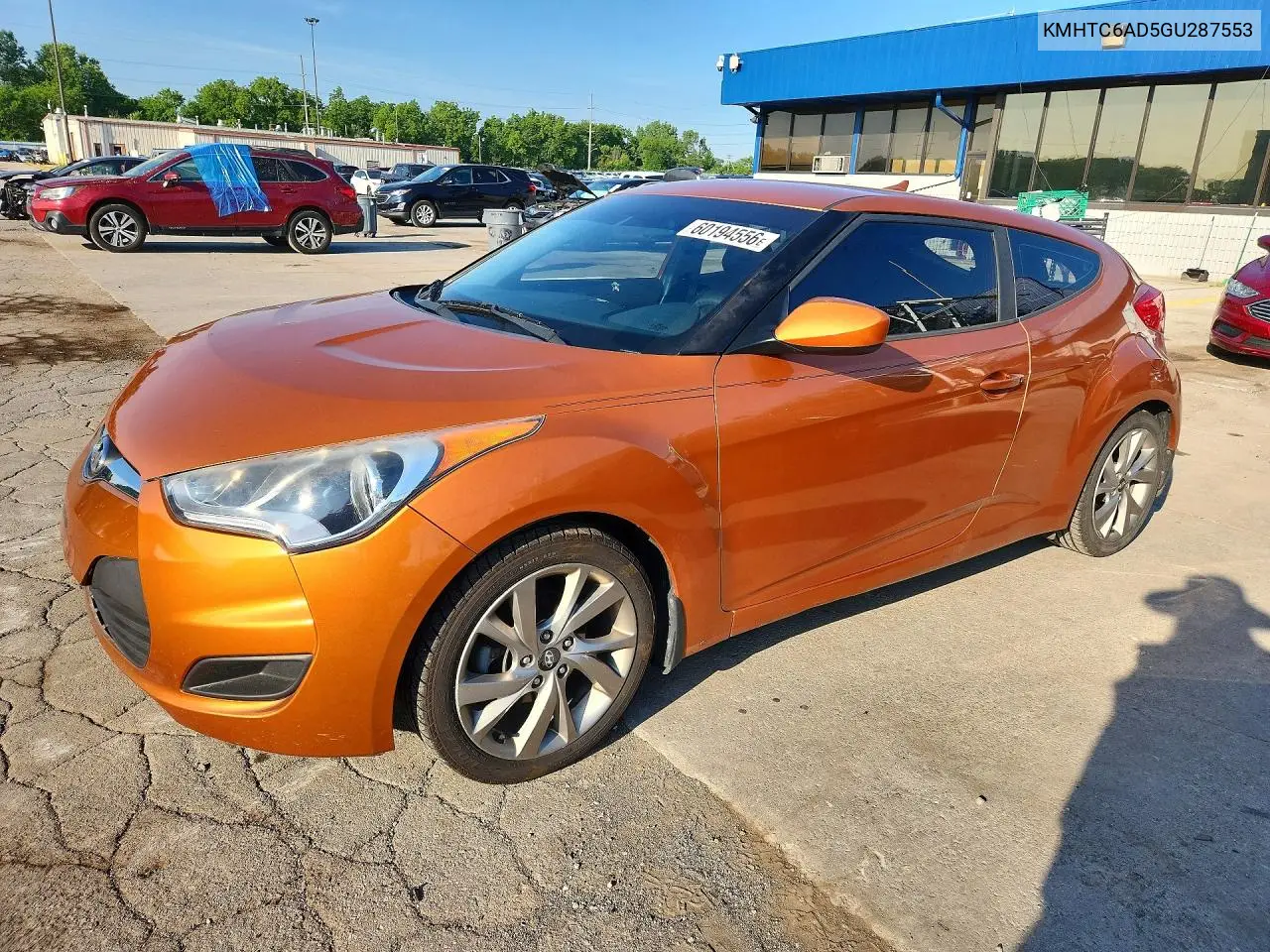 2016 Hyundai Veloster Base VIN: KMHTC6AD5GU287553 Lot: 60194556