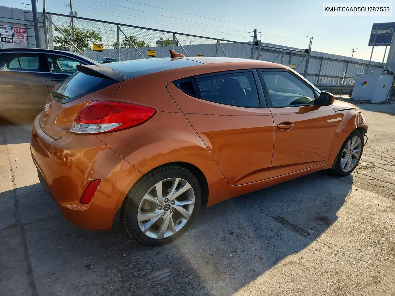 2016 Hyundai Veloster Base VIN: KMHTC6AD5GU287553 Lot: 60194556