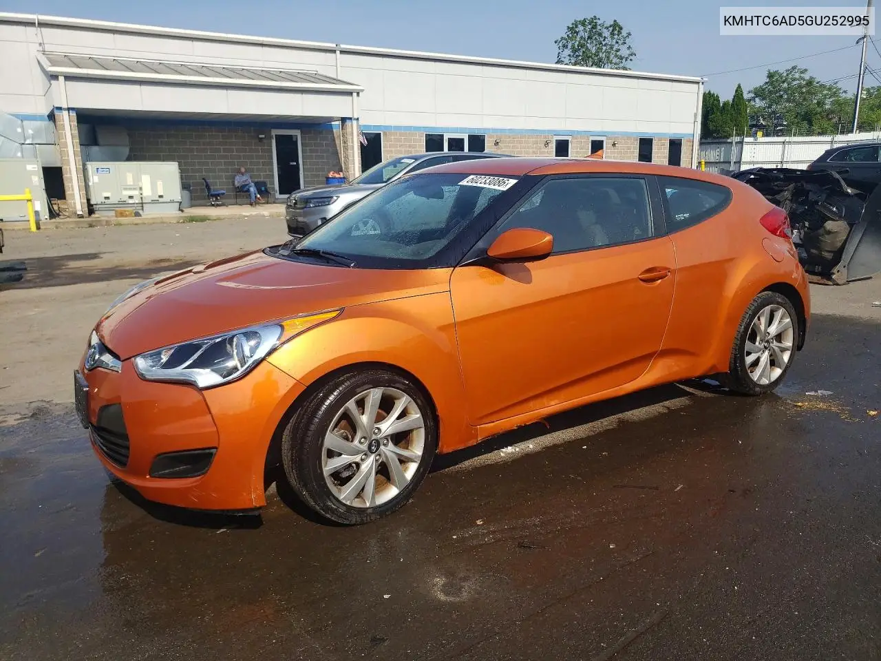 2016 Hyundai Veloster Base VIN: KMHTC6AD5GU252995 Lot: 60233086