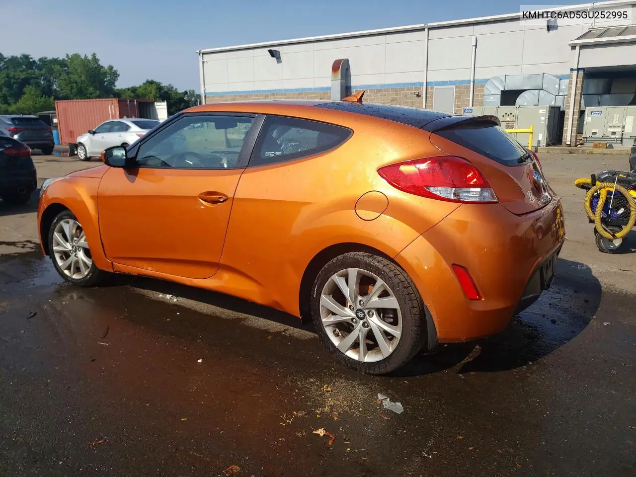 2016 Hyundai Veloster Base VIN: KMHTC6AD5GU252995 Lot: 60233086