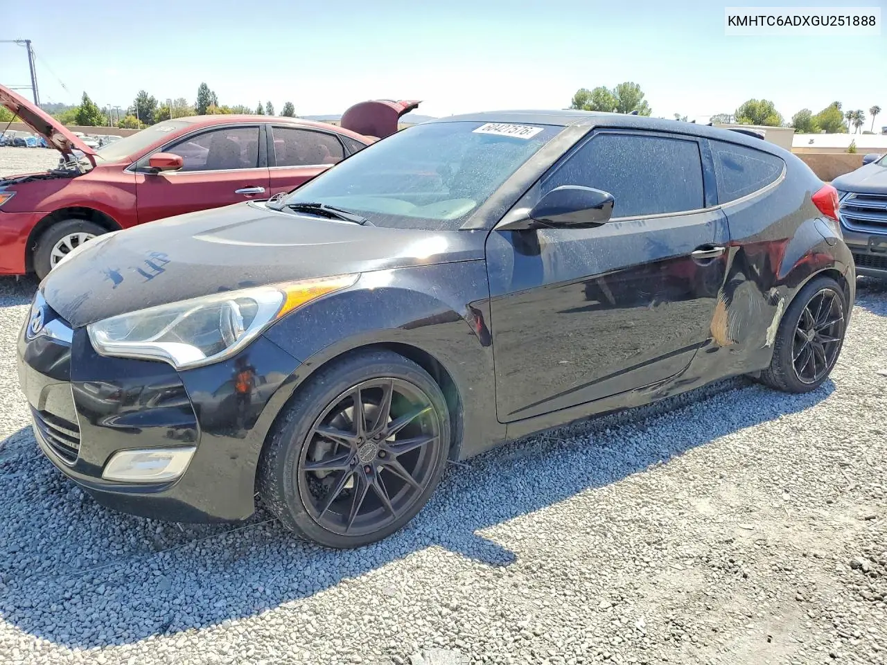 2016 Hyundai Veloster Base VIN: KMHTC6ADXGU251888 Lot: 60427576