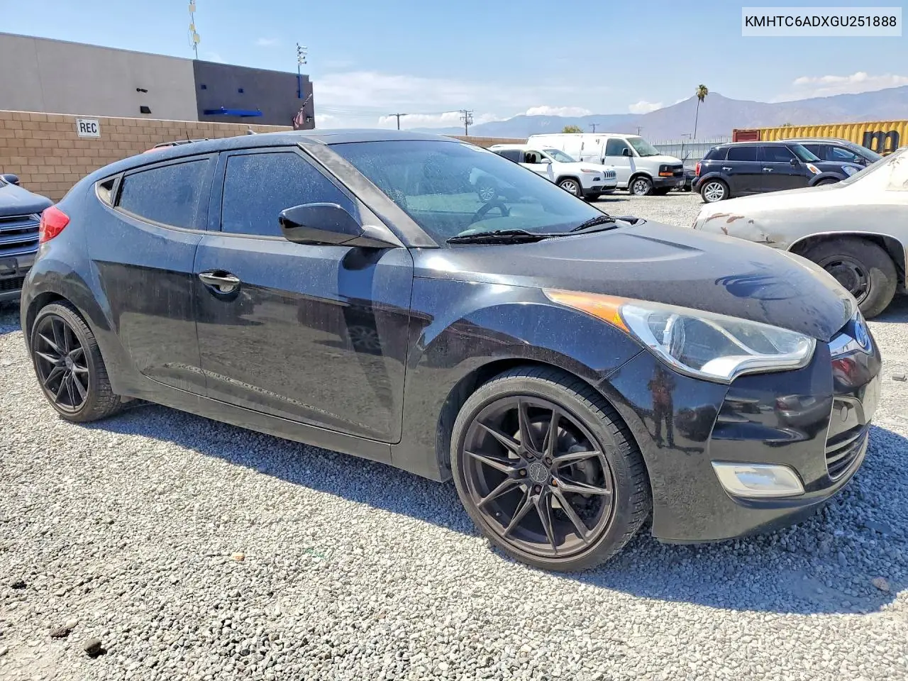 2016 Hyundai Veloster Base VIN: KMHTC6ADXGU251888 Lot: 60427576