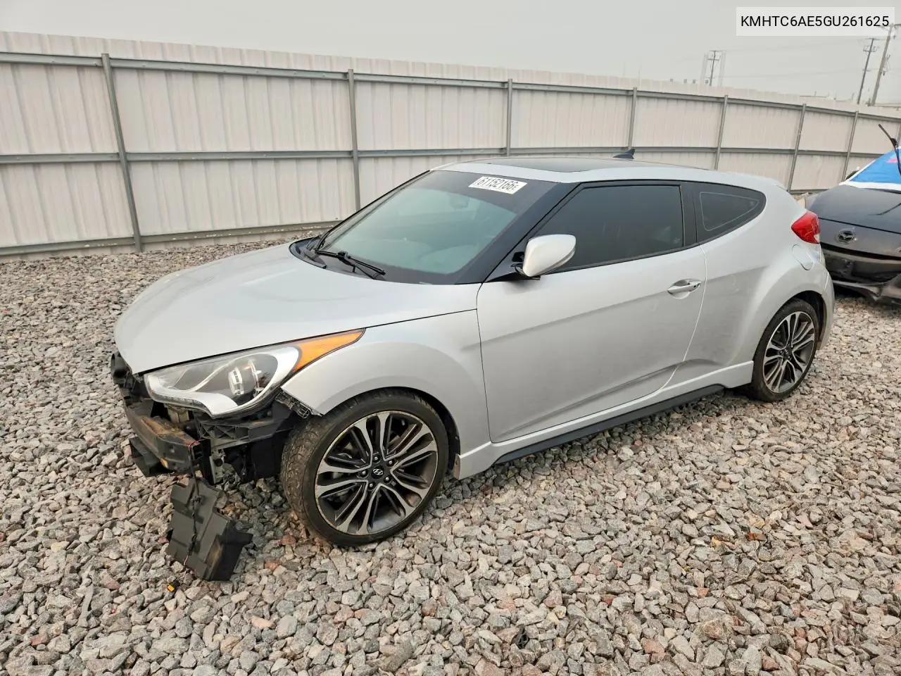 2016 Hyundai Veloster Turbo VIN: KMHTC6AE5GU261625 Lot: 61152166