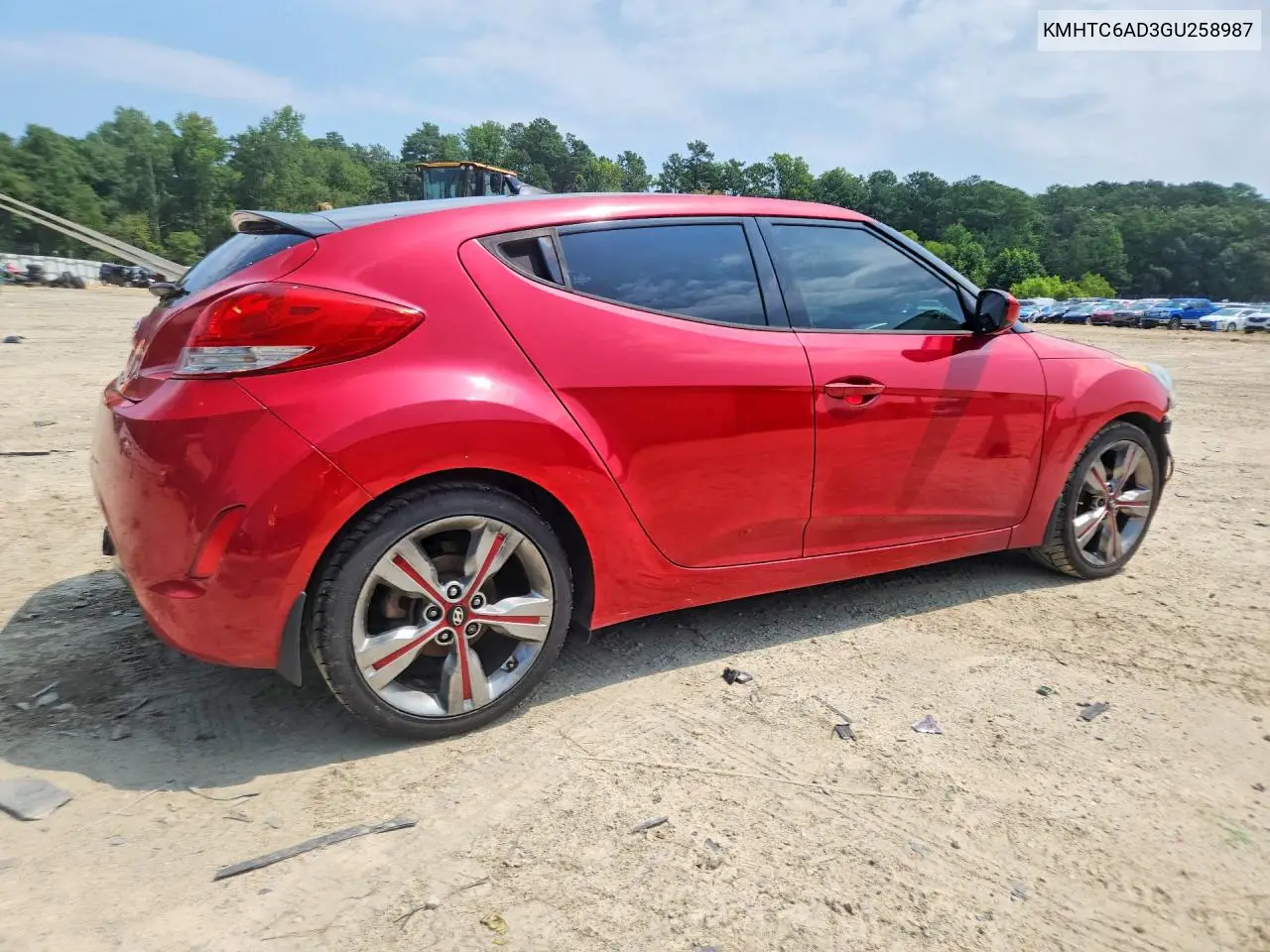 2016 Hyundai Veloster Base VIN: KMHTC6AD3GU258987 Lot: 61692736