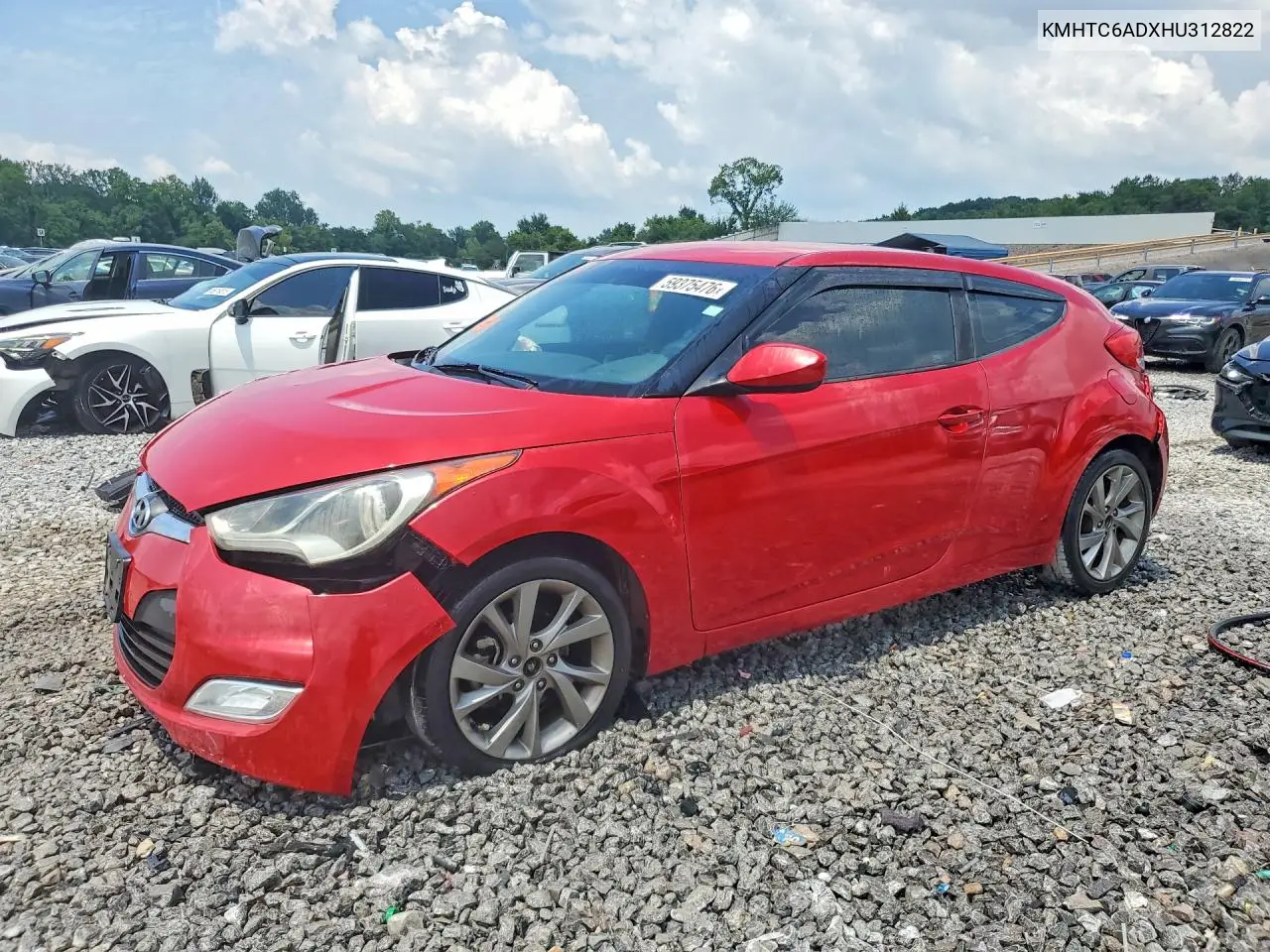 2017 Hyundai Veloster Base VIN: KMHTC6ADXHU312822 Lot: 59375476