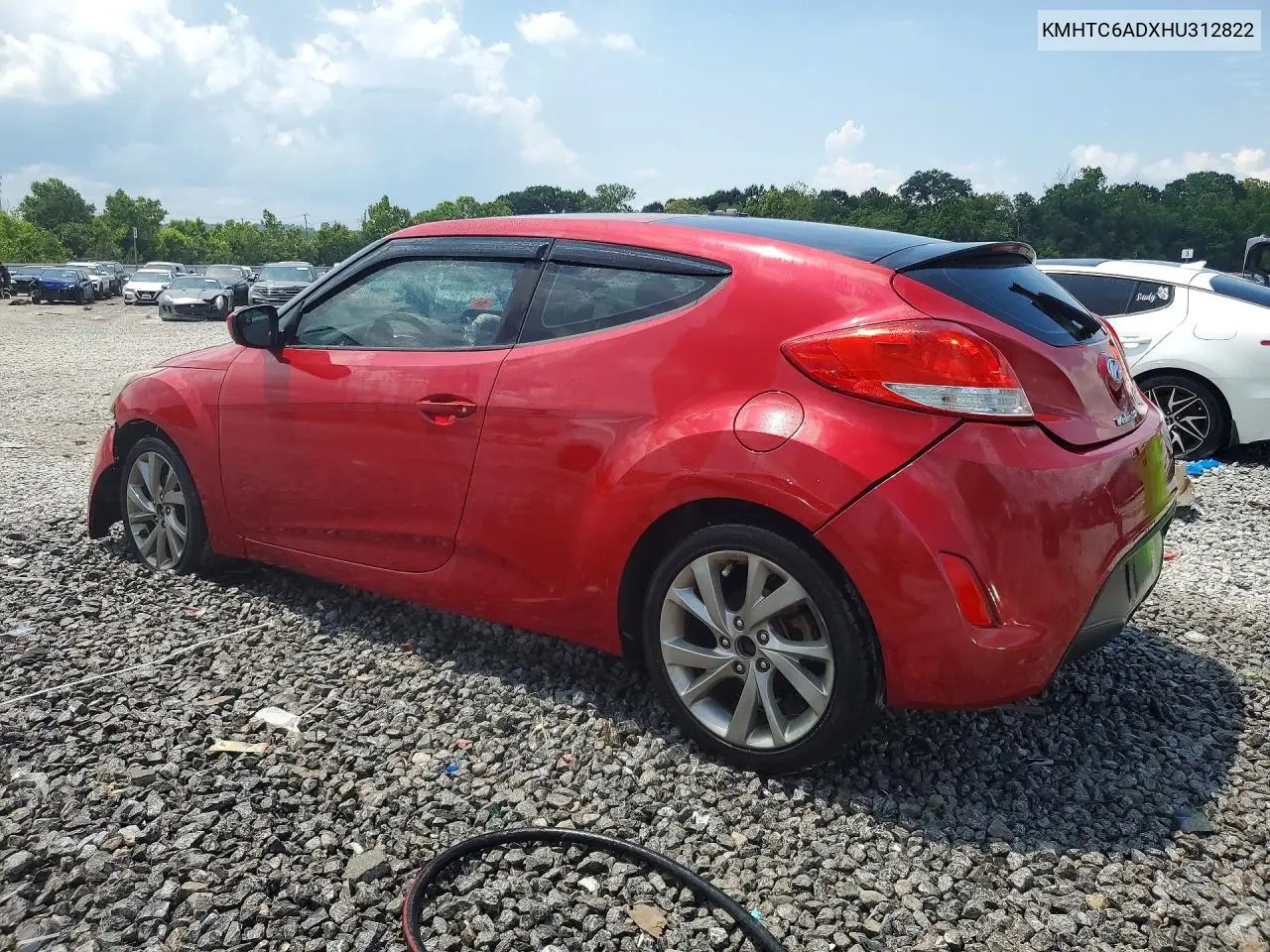 2017 Hyundai Veloster Base VIN: KMHTC6ADXHU312822 Lot: 59375476