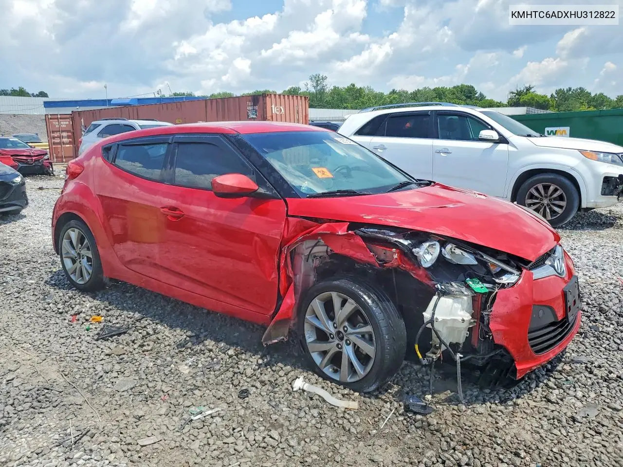 2017 Hyundai Veloster Base VIN: KMHTC6ADXHU312822 Lot: 59375476