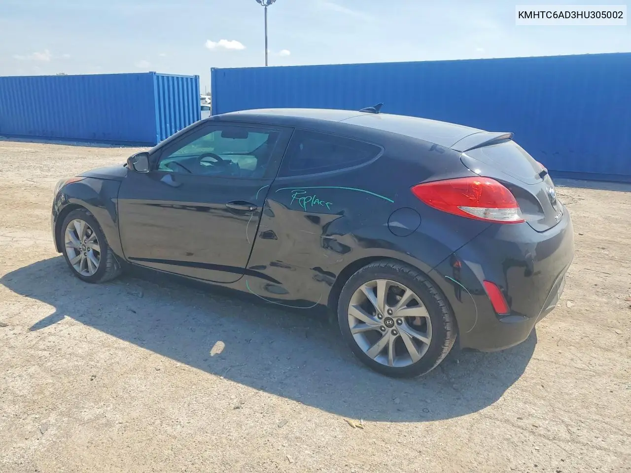 2017 Hyun Veloster VIN: KMHTC6AD3HU305002 Lot: 60852046