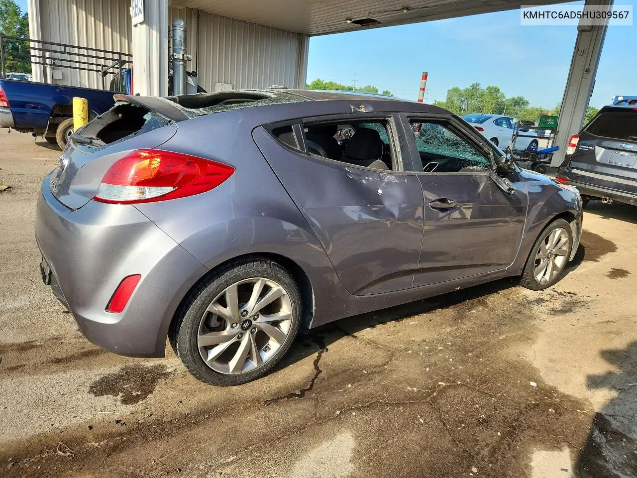 2017 Hyundai Veloster Base VIN: KMHTC6AD5HU309567 Lot: 60996696