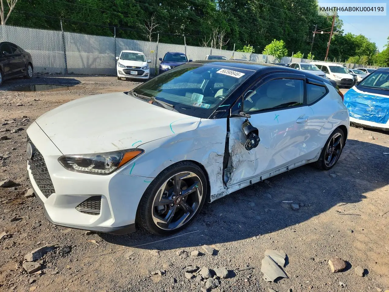 2019 Hyundai Veloster Turbo Ultimate VIN: KMHTH6AB0KU004193 Lot: 56398646