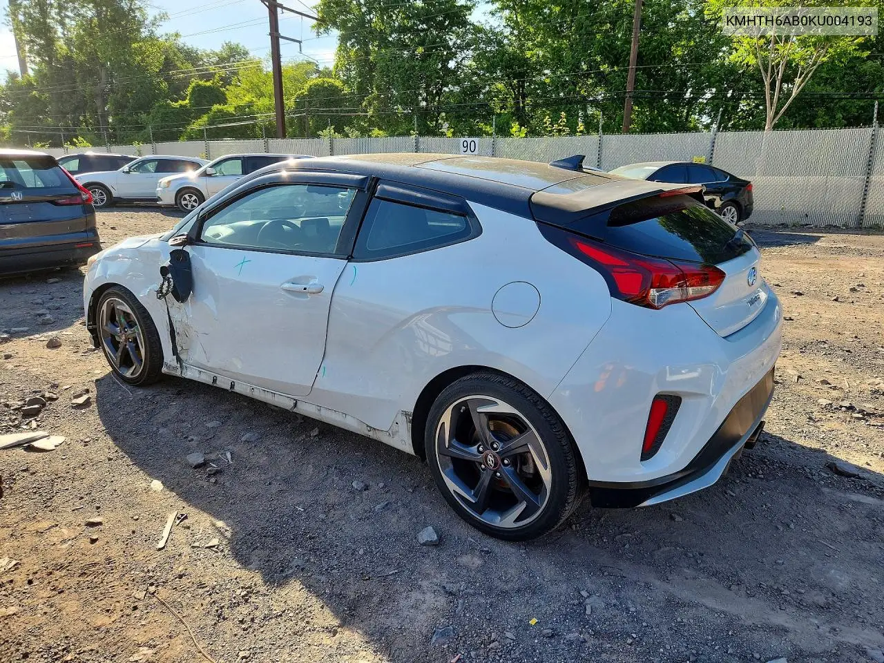 2019 Hyundai Veloster Turbo Ultimate VIN: KMHTH6AB0KU004193 Lot: 56398646