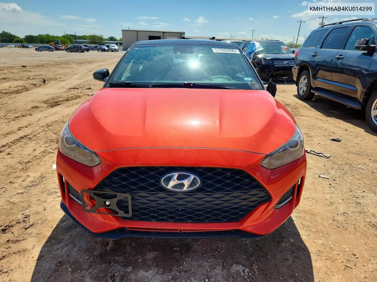 2019 Hyundai Veloster Turbo Ultimate VIN: KMHTH6AB4KU014399 Lot: 57568466