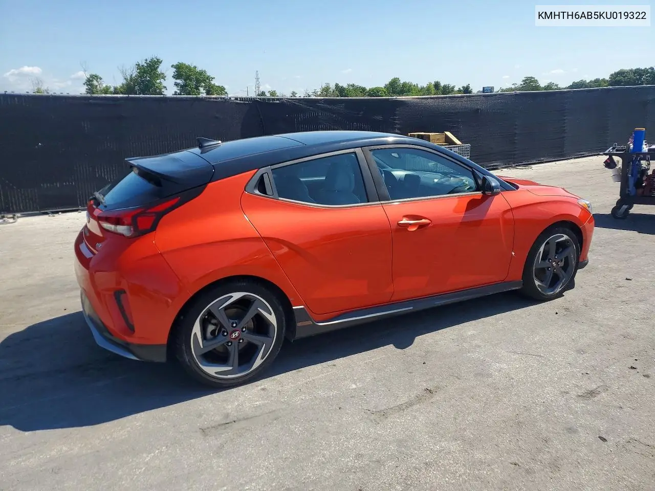 2019 Hyundai Veloster Turbo Ultimate VIN: KMHTH6AB5KU019322 Lot: 60248546