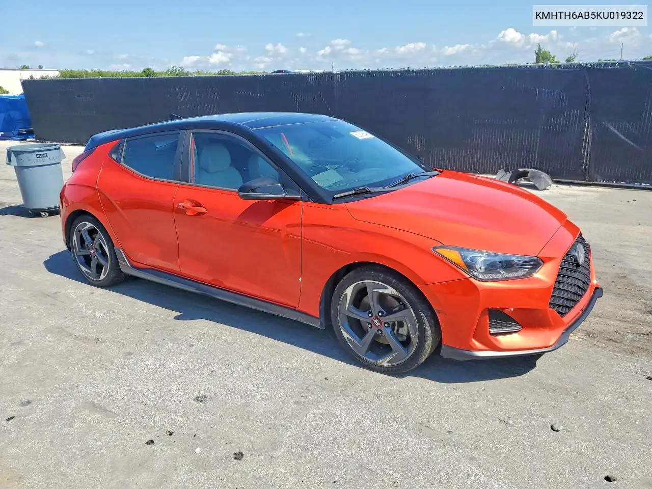 2019 Hyundai Veloster Turbo Ultimate VIN: KMHTH6AB5KU019322 Lot: 60248546