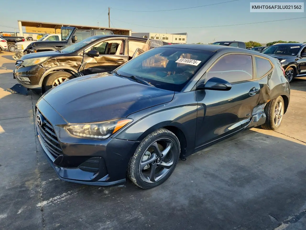 2020 Hyundai Veloster 2.0L VIN: KMHTG6AF3LU021562 Lot: 55166876