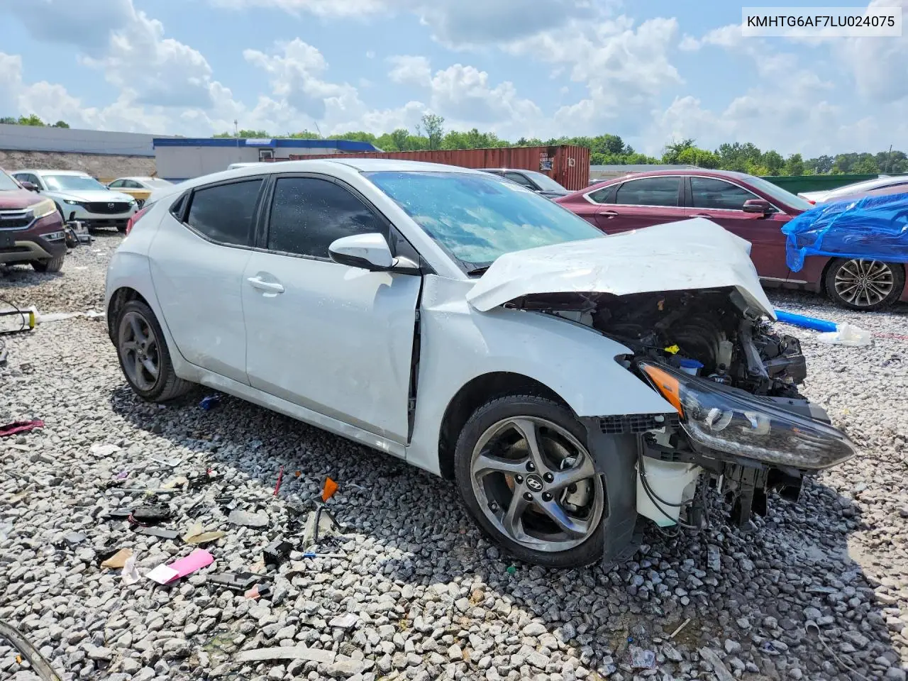 2020 Hyundai Veloster 2.0L VIN: KMHTG6AF7LU024075 Lot: 59144666
