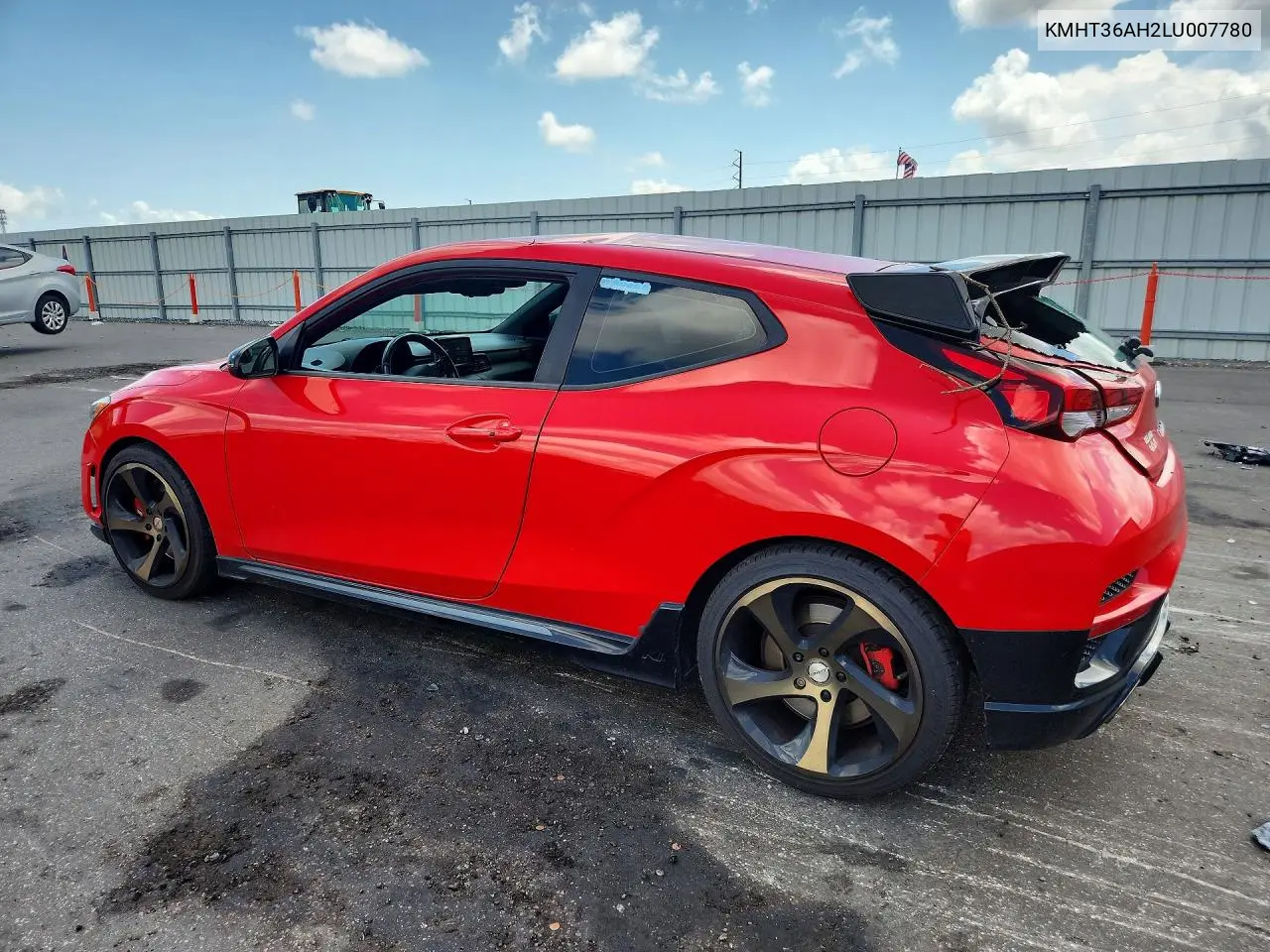 2020 Hyundai Veloster N Base VIN: KMHT36AH2LU007780 Lot: 59555036