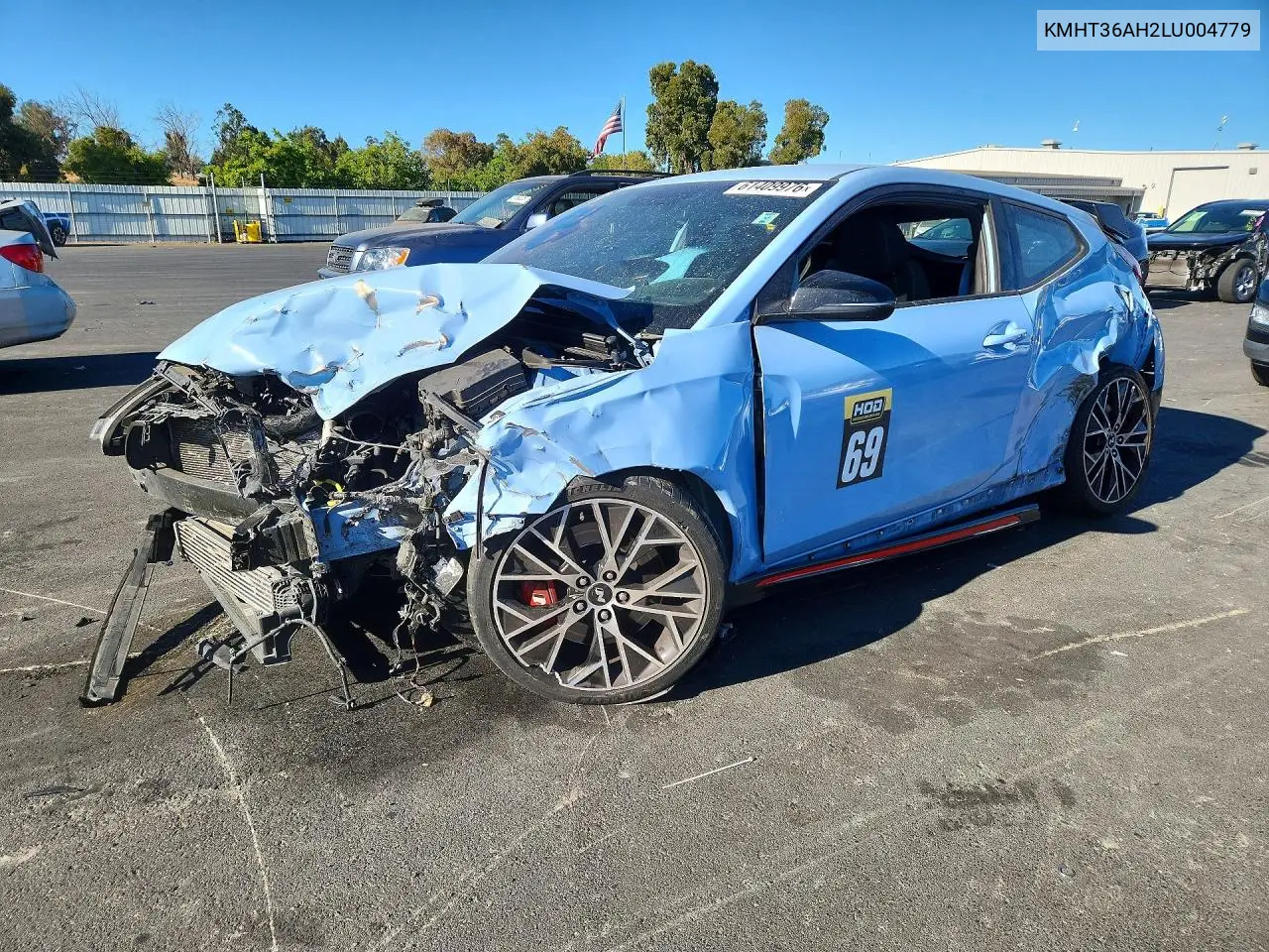 2020 Hyundai Veloster N Base VIN: KMHT36AH2LU004779 Lot: 61409976