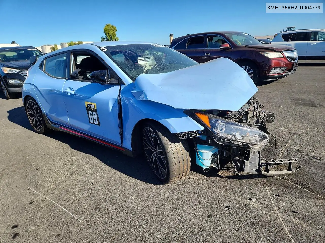 2020 Hyundai Veloster N Base VIN: KMHT36AH2LU004779 Lot: 61409976