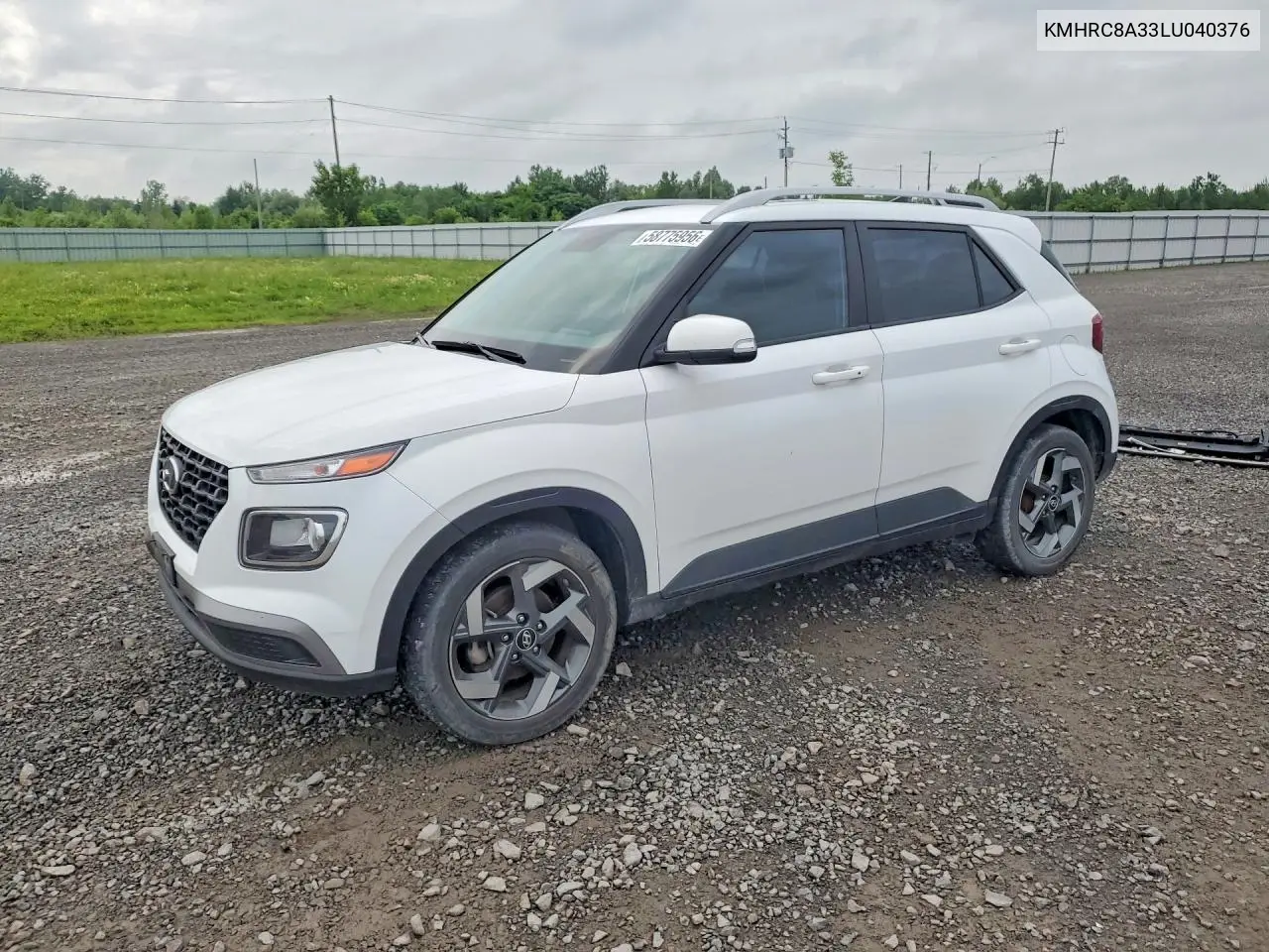 2020 Hyundai Venue Sel VIN: KMHRC8A33LU040376 Lot: 58775956