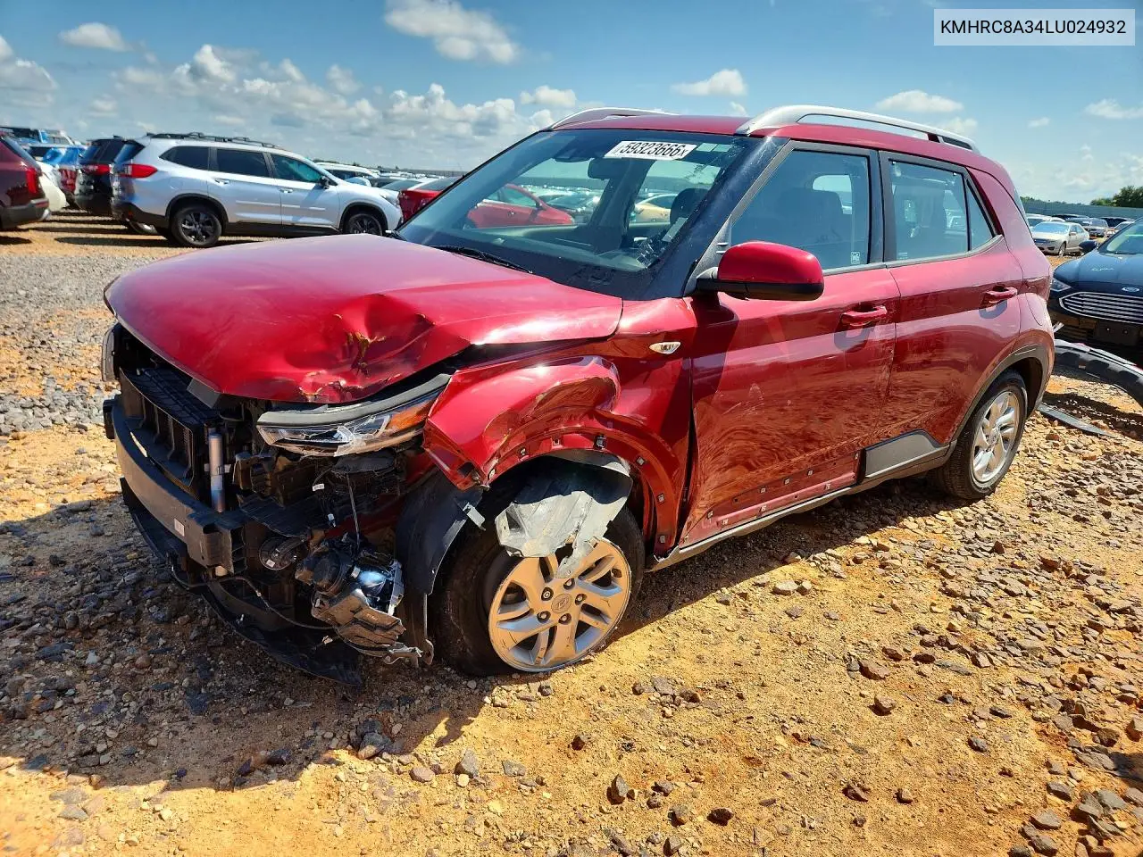 2020 Hyundai Venue Sel VIN: KMHRC8A34LU024932 Lot: 59323666