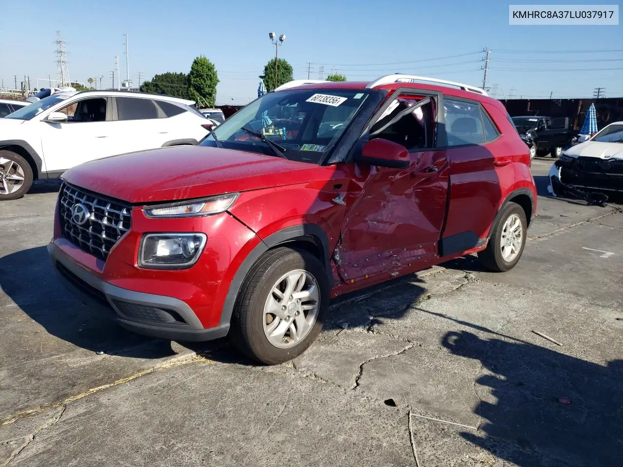 2020 Hyundai Venue Sel VIN: KMHRC8A37LU037917 Lot: 60138356