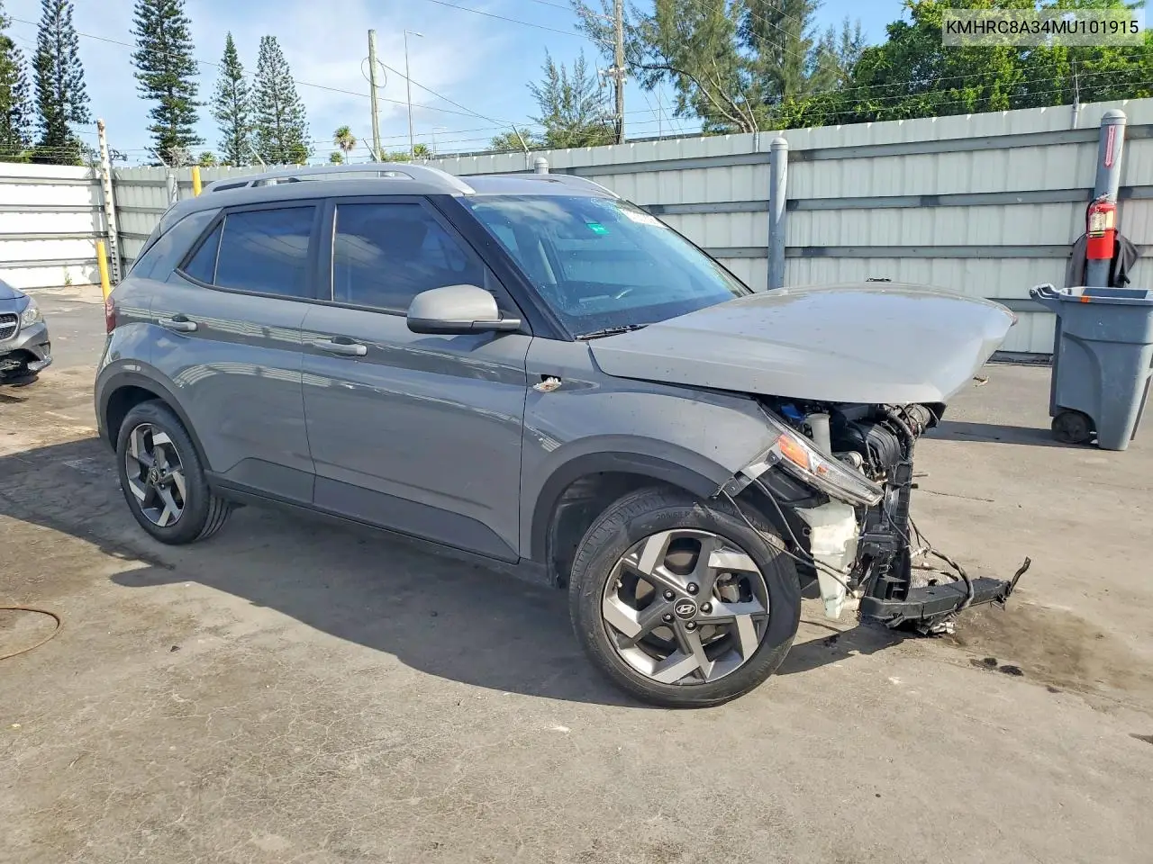 2021 Hyundai Venue Sel VIN: KMHRC8A34MU101915 Lot: 57057836