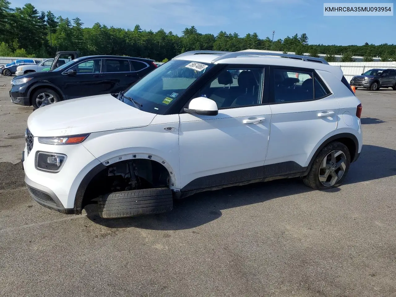 2021 Hyundai Venue Sel VIN: KMHRC8A35MU093954 Lot: 59574066