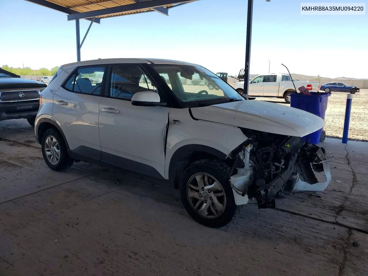 2021 Hyundai Venue Se VIN: KMHRB8A35MU094220 Lot: 59784016