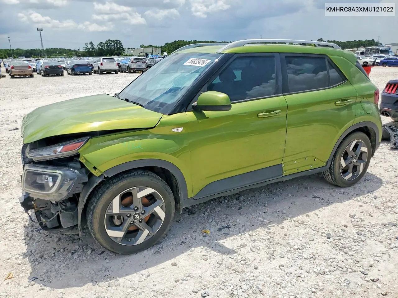 2021 Hyundai Venue Sel VIN: KMHRC8A3XMU121022 Lot: 59823406