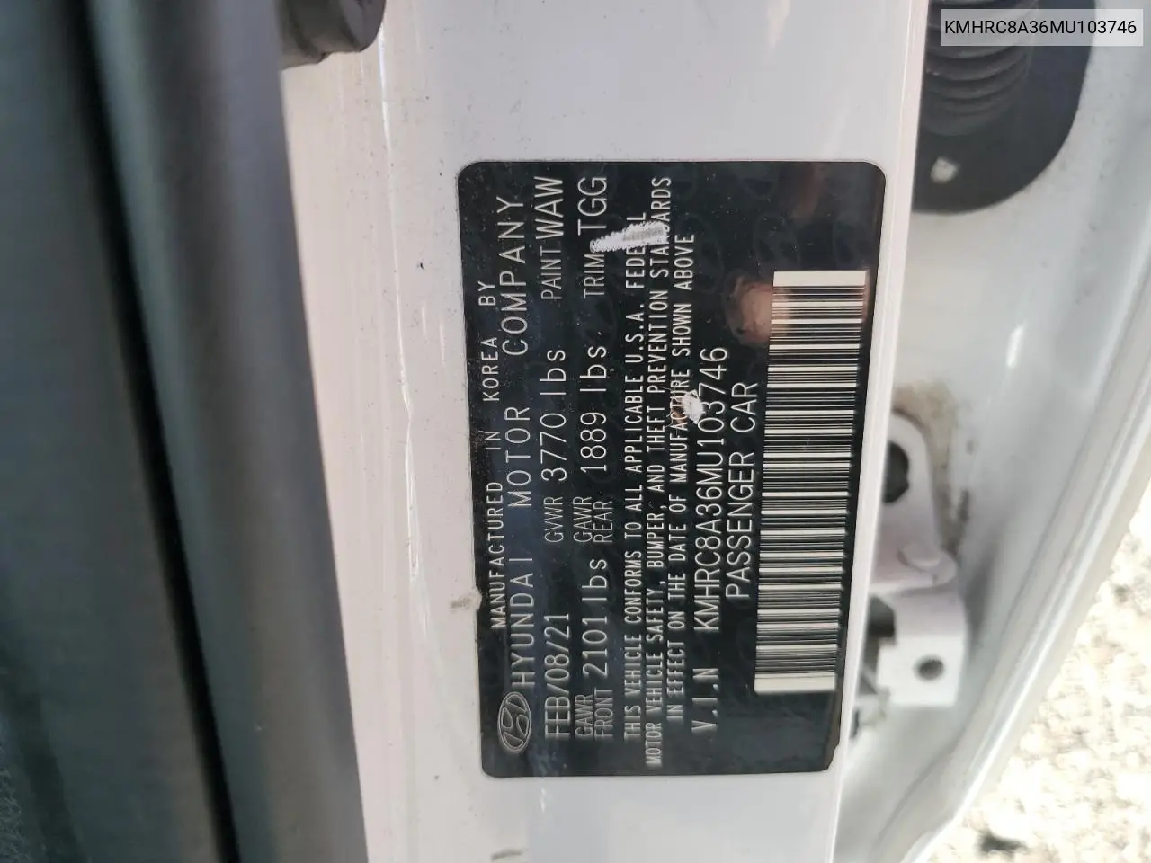 KMHRC8A36MU103746 2021 Hyundai Venue Sel