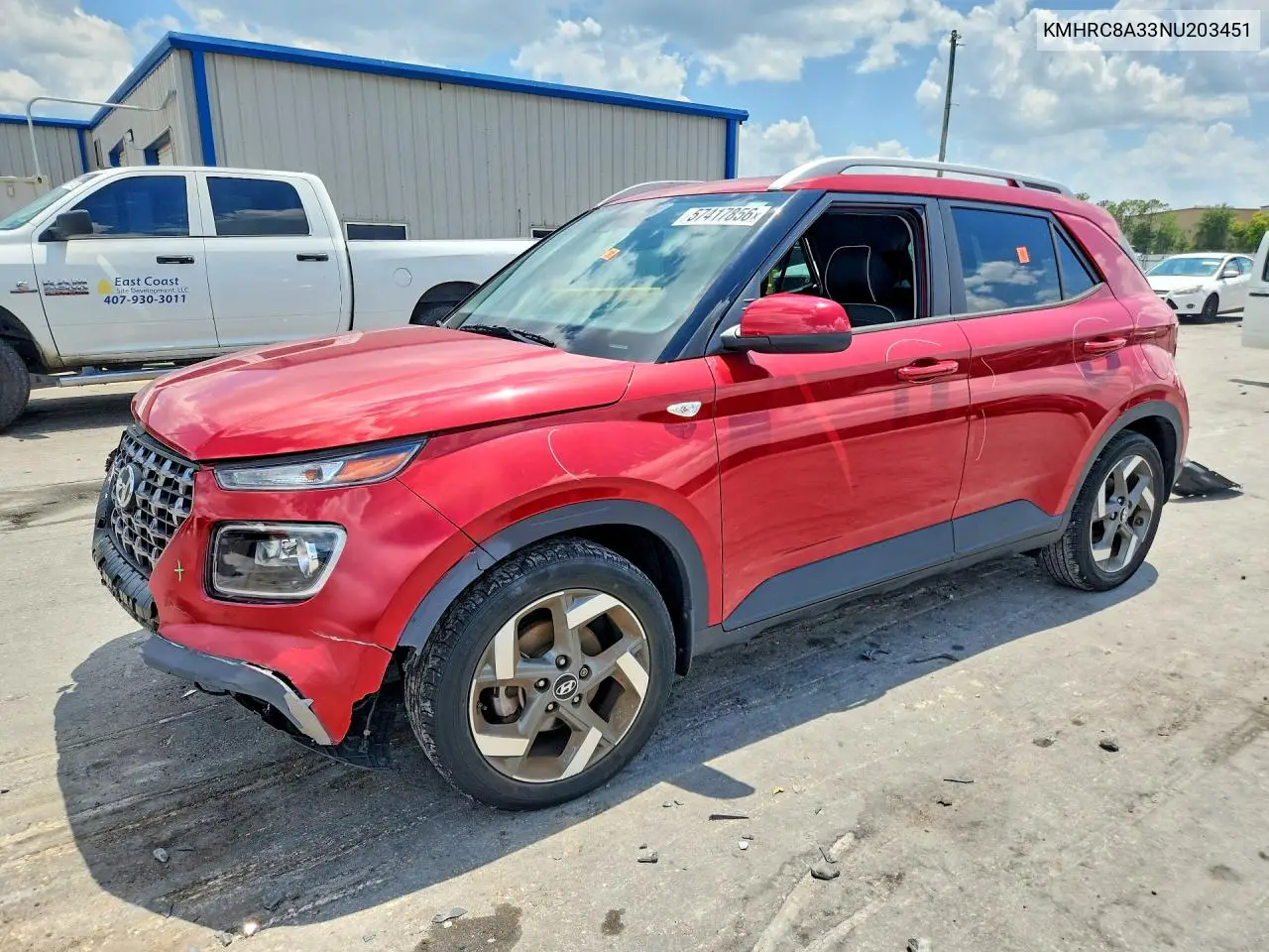 2022 Hyundai Venue Limited VIN: KMHRC8A33NU203451 Lot: 57417856