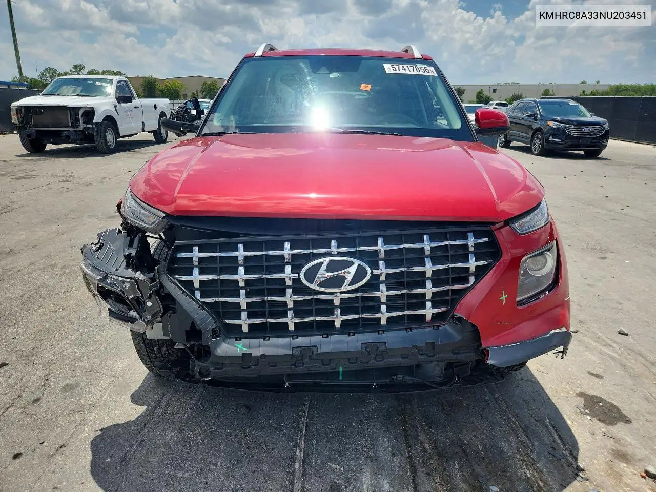 2022 Hyundai Venue Limited VIN: KMHRC8A33NU203451 Lot: 57417856