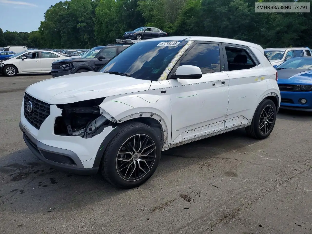 2022 Hyundai Venue Se VIN: KMHRB8A38NU174791 Lot: 57756446