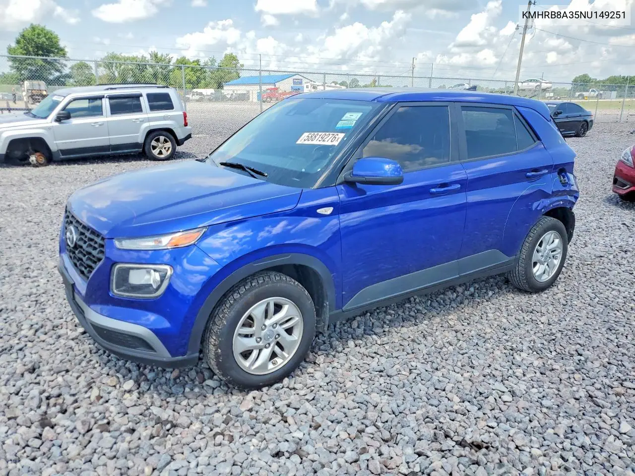 2022 Hyundai Venue Se VIN: KMHRB8A35NU149251 Lot: 58819276