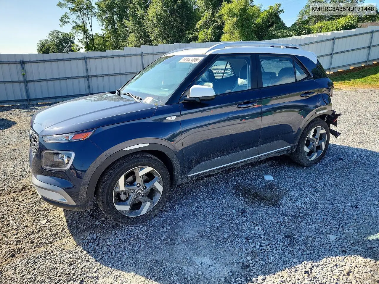 2022 Hyundai Venue Limited VIN: KMHRC8A36NU171448 Lot: 59157406