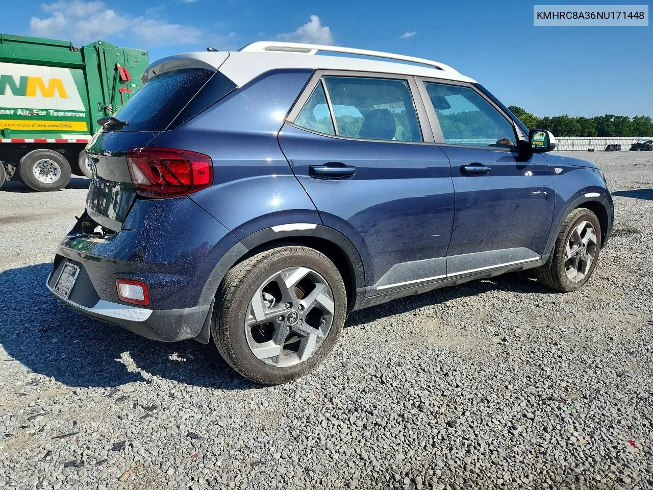 2022 Hyundai Venue Limited VIN: KMHRC8A36NU171448 Lot: 59157406