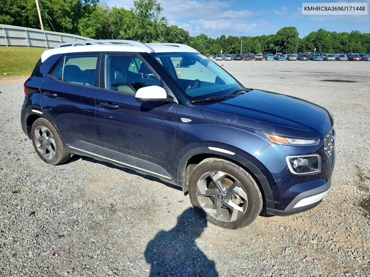 2022 Hyundai Venue Limited VIN: KMHRC8A36NU171448 Lot: 59157406